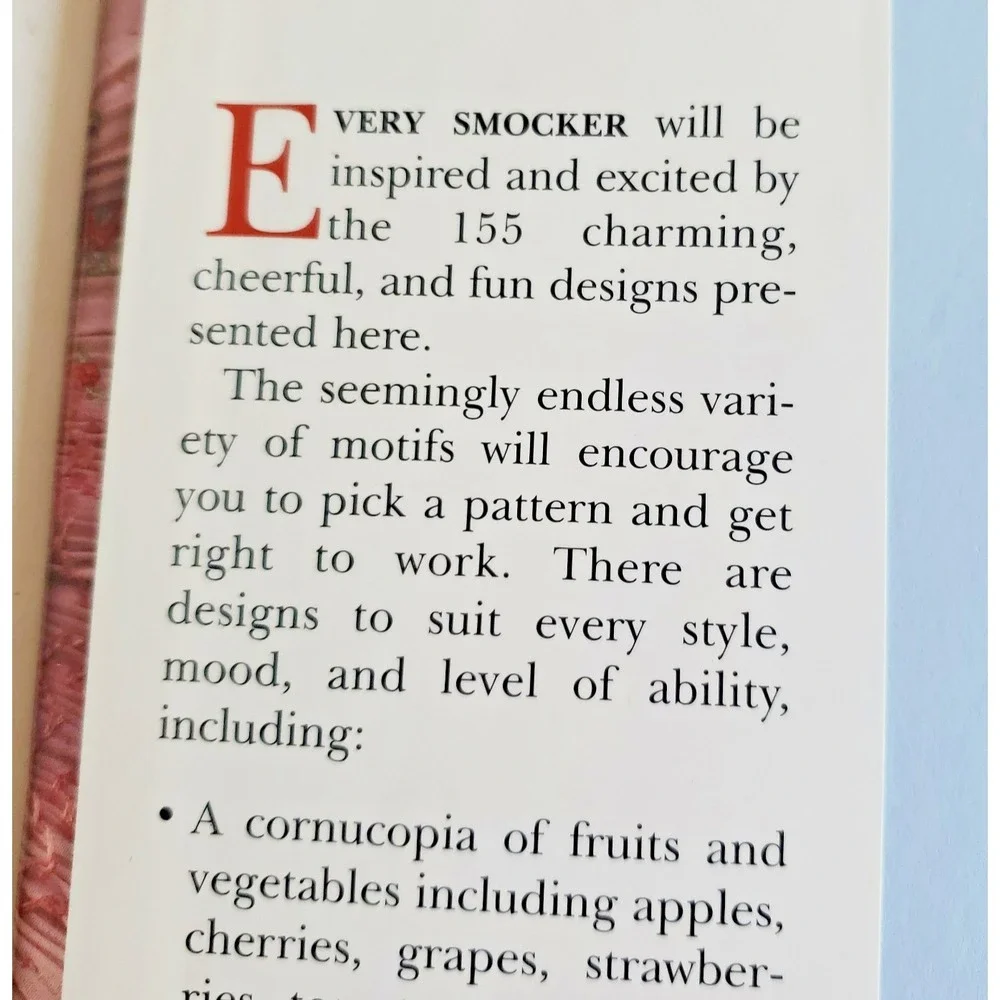 155 SMOCKING DESIGNS Hardcover Santoso Theresa ISBN 0806903287 NOS 1st Ed